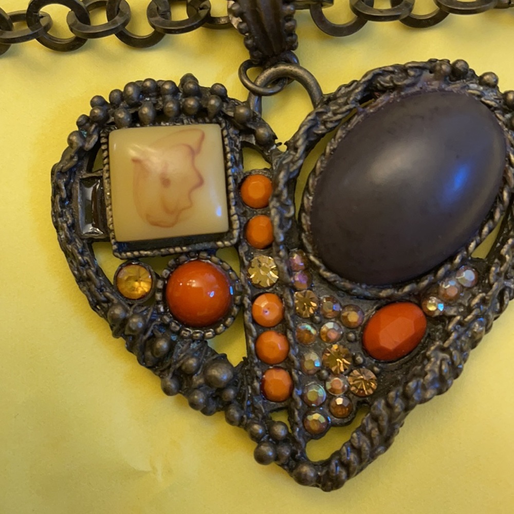 Fun Heart pendent 18 inches long boho